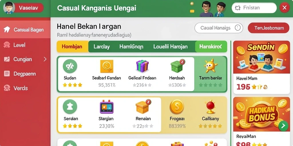 Screenshot ini menunjukkan tampilan awal permainan 4P4P.